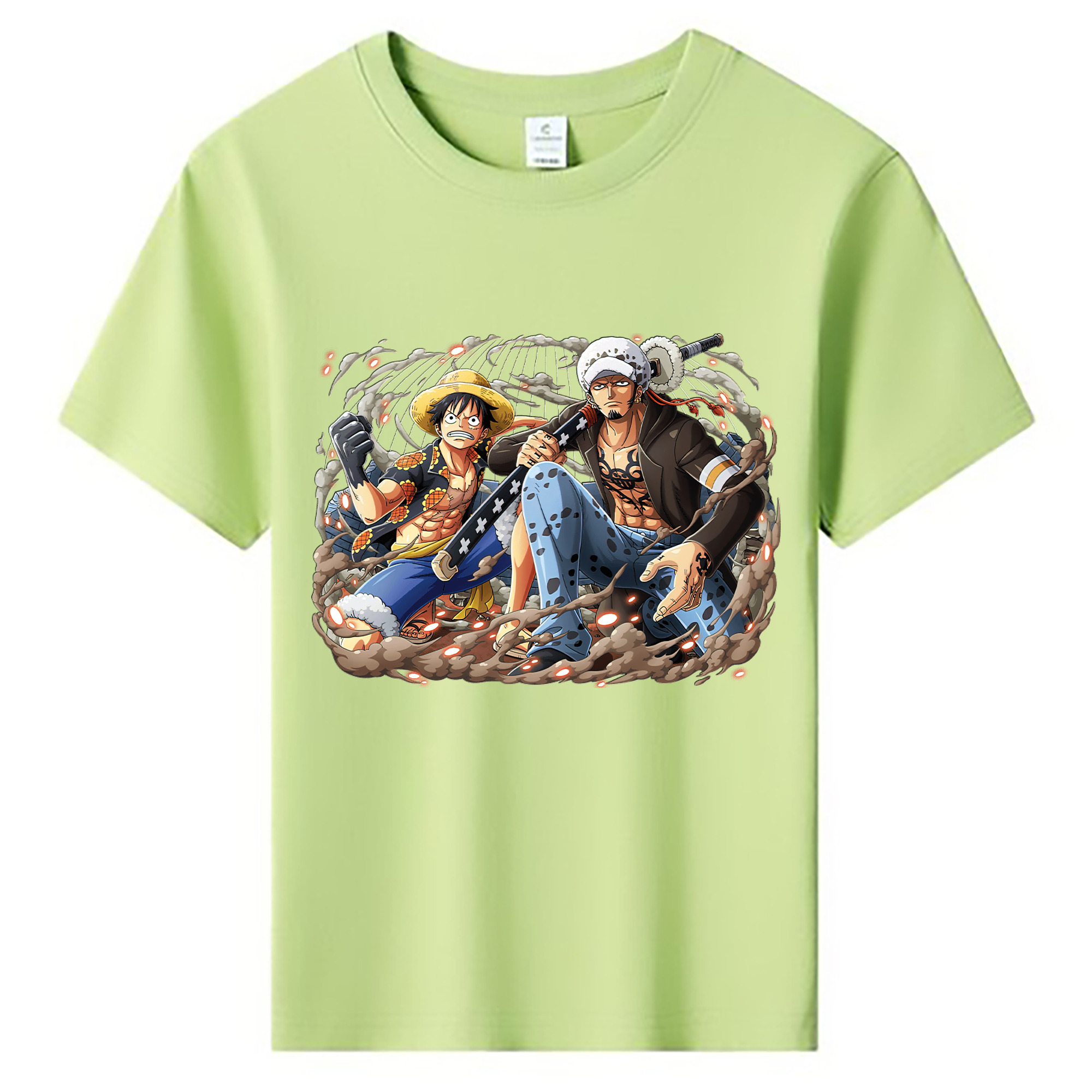 ワンピース モンキー・D・ルフィ ONE PIECE Monkey D. Luffy 綿100％キッズTシャツ（フロントプリント）